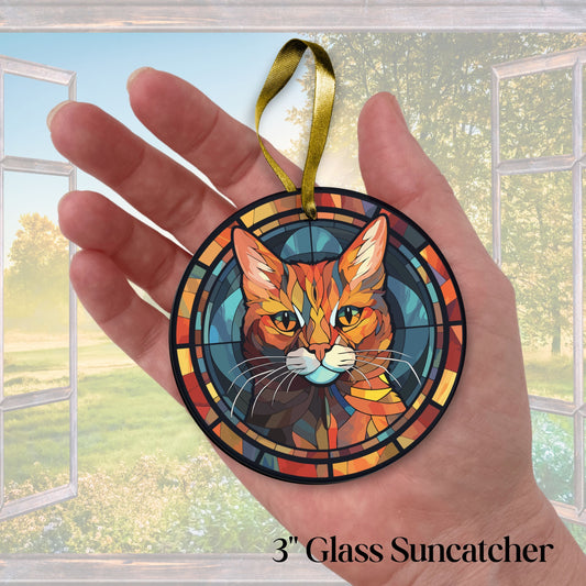 CAT Vibrant Colors Glass Suncatcher 213-03
