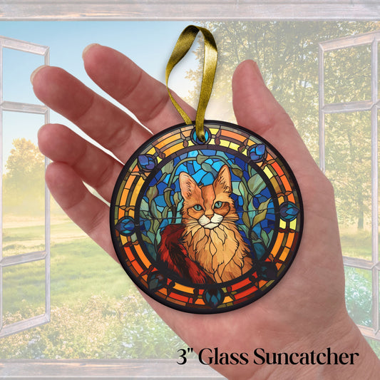 CAT Vibrant Colors Glass Suncatcher 213-06