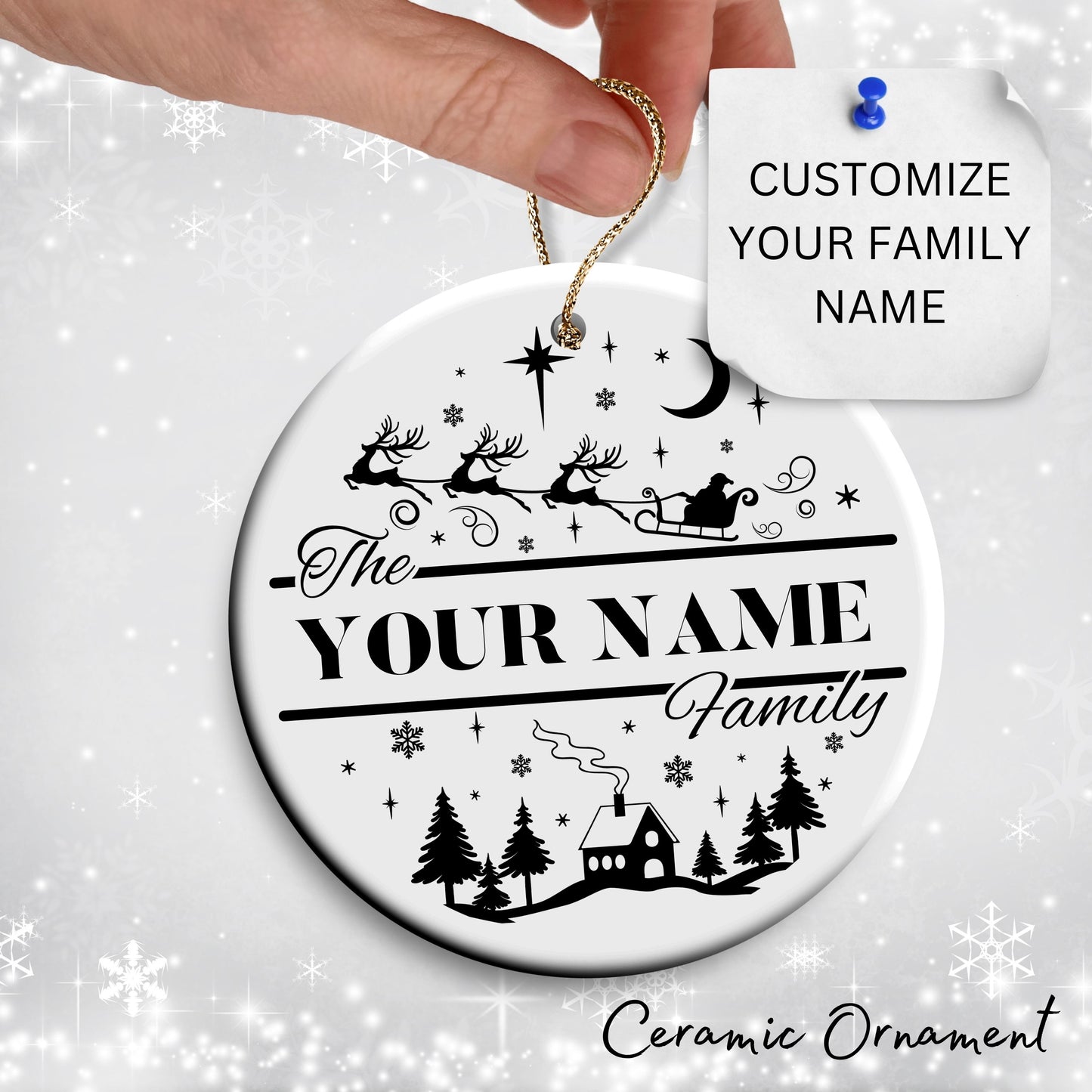 Christmas FAMILY Ceramic Ornaments 37-04