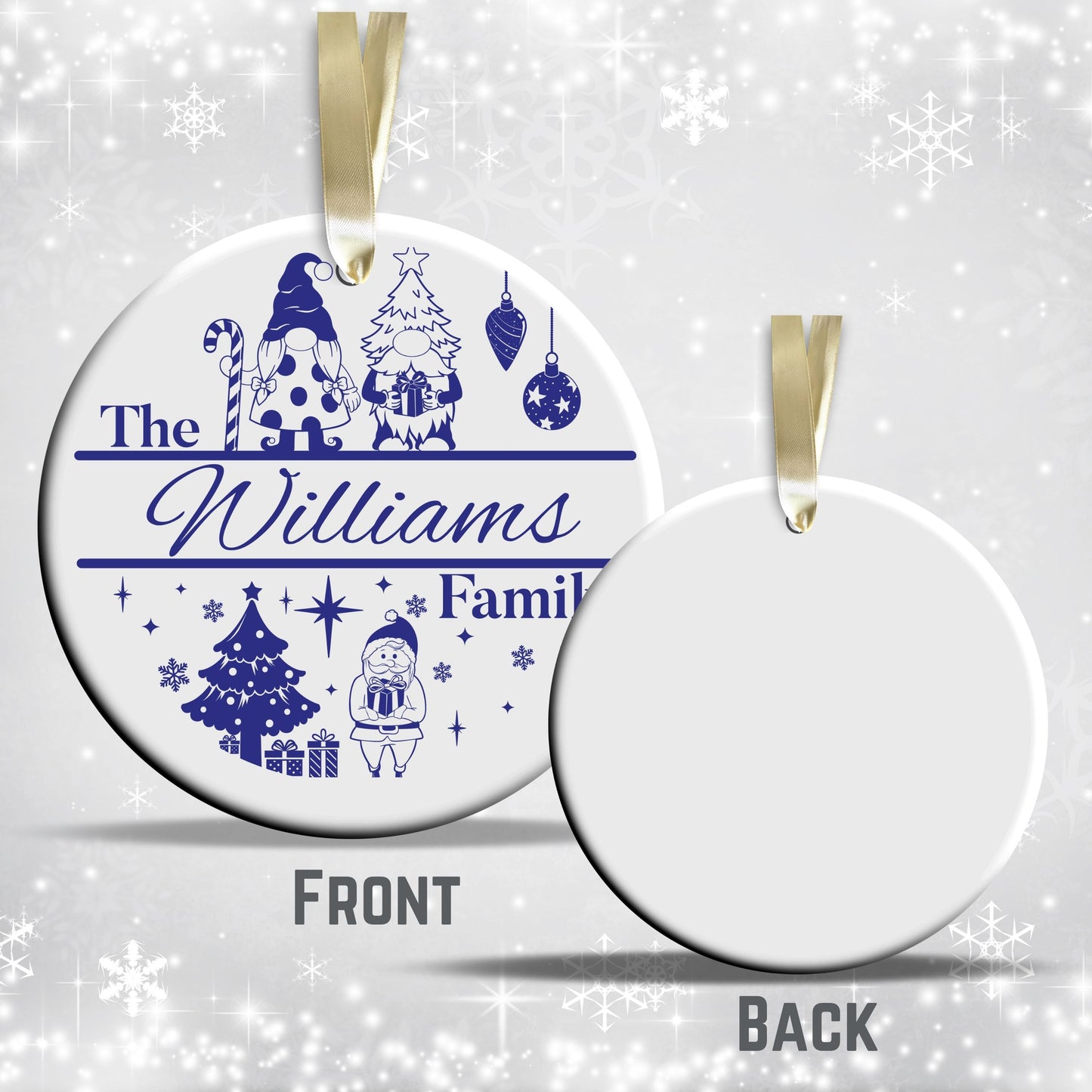 Christmas FAMILY Ceramic Ornaments 37-07