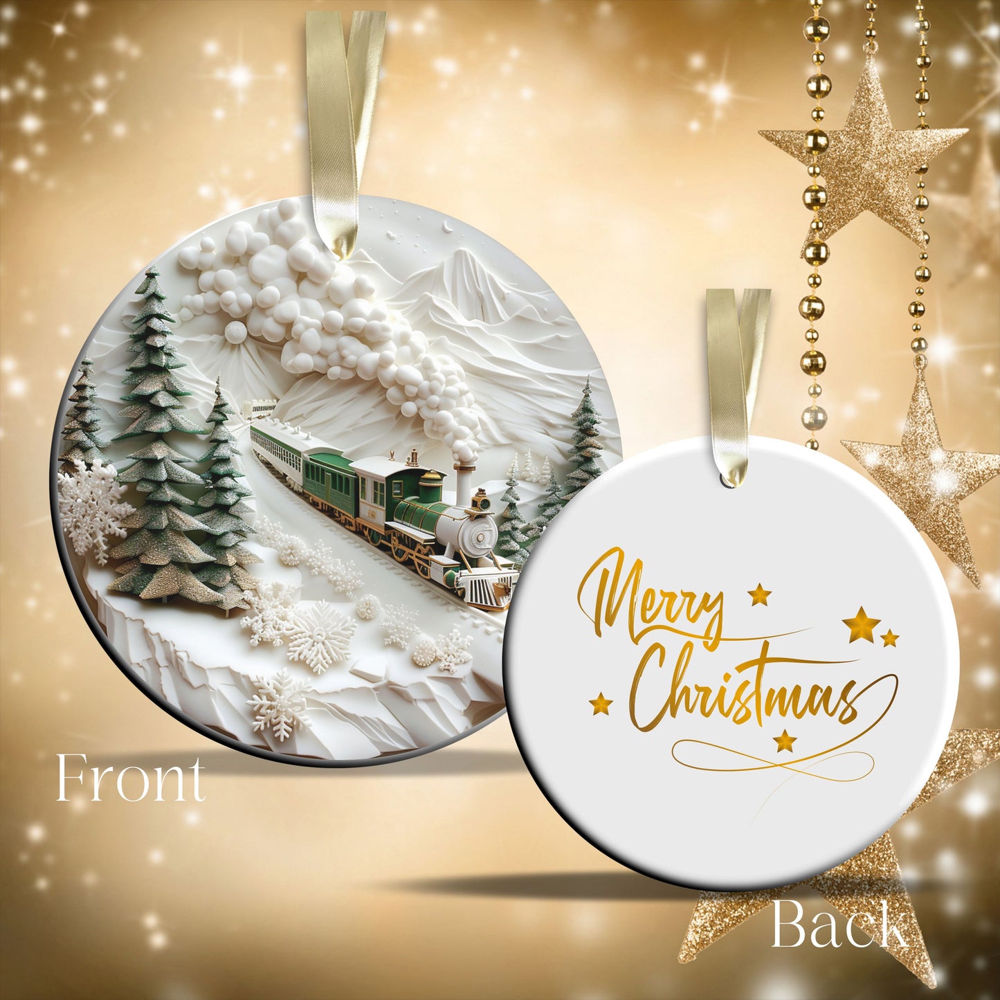 Christmas Train Ceramin Ornaments 34-08