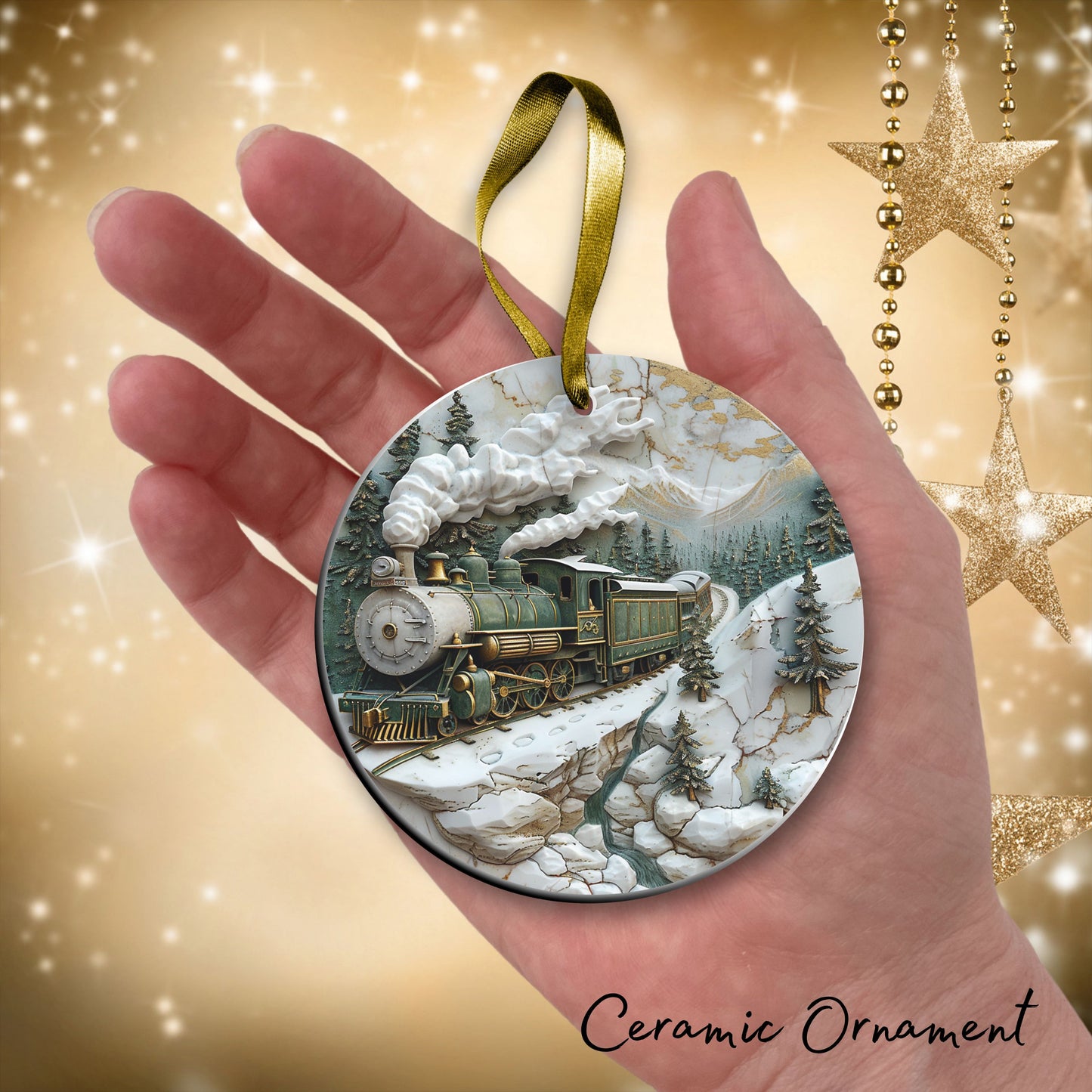 Christmas Train Ceramic Ornaments 34-10