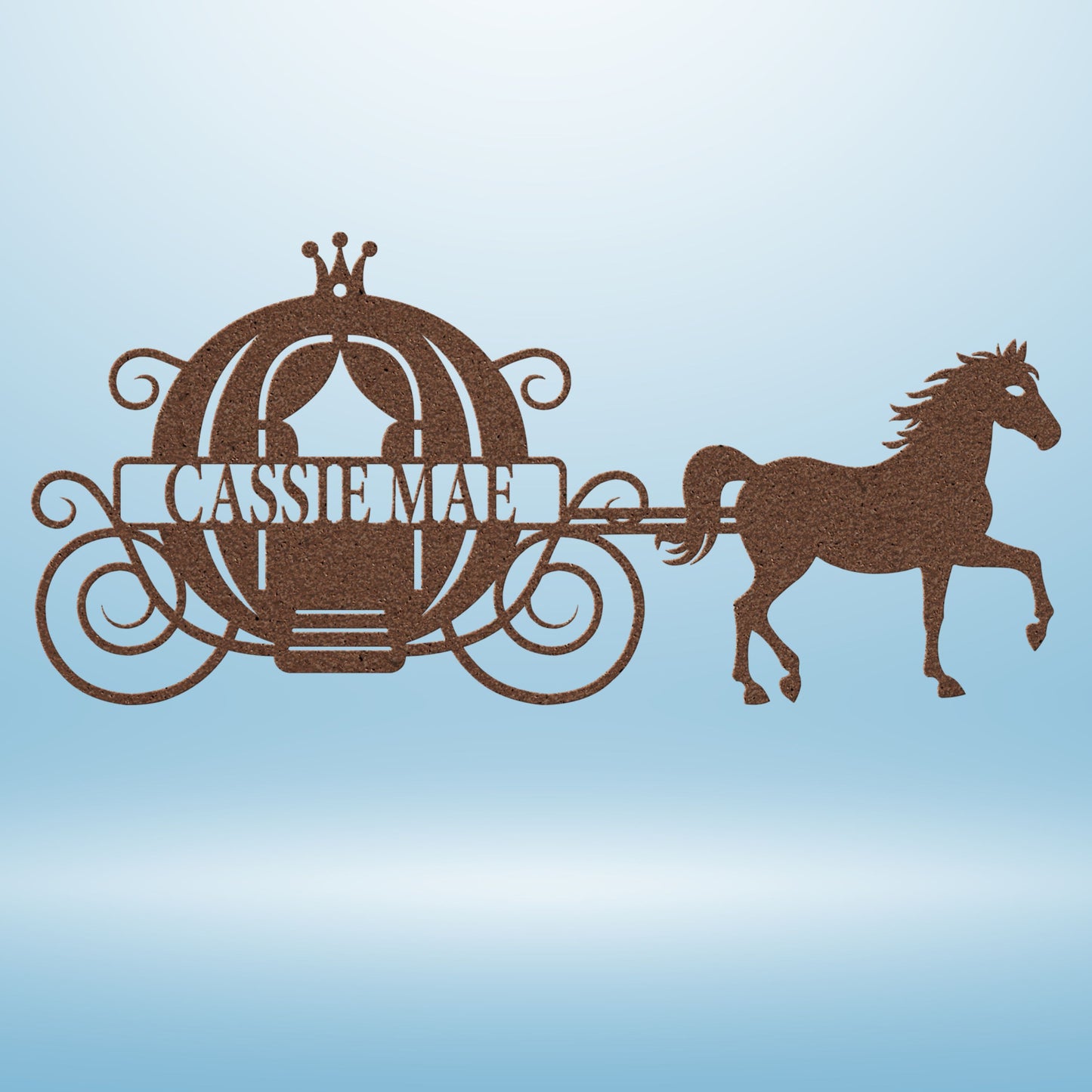 Princess Carriage with Horse Metal Wall Art