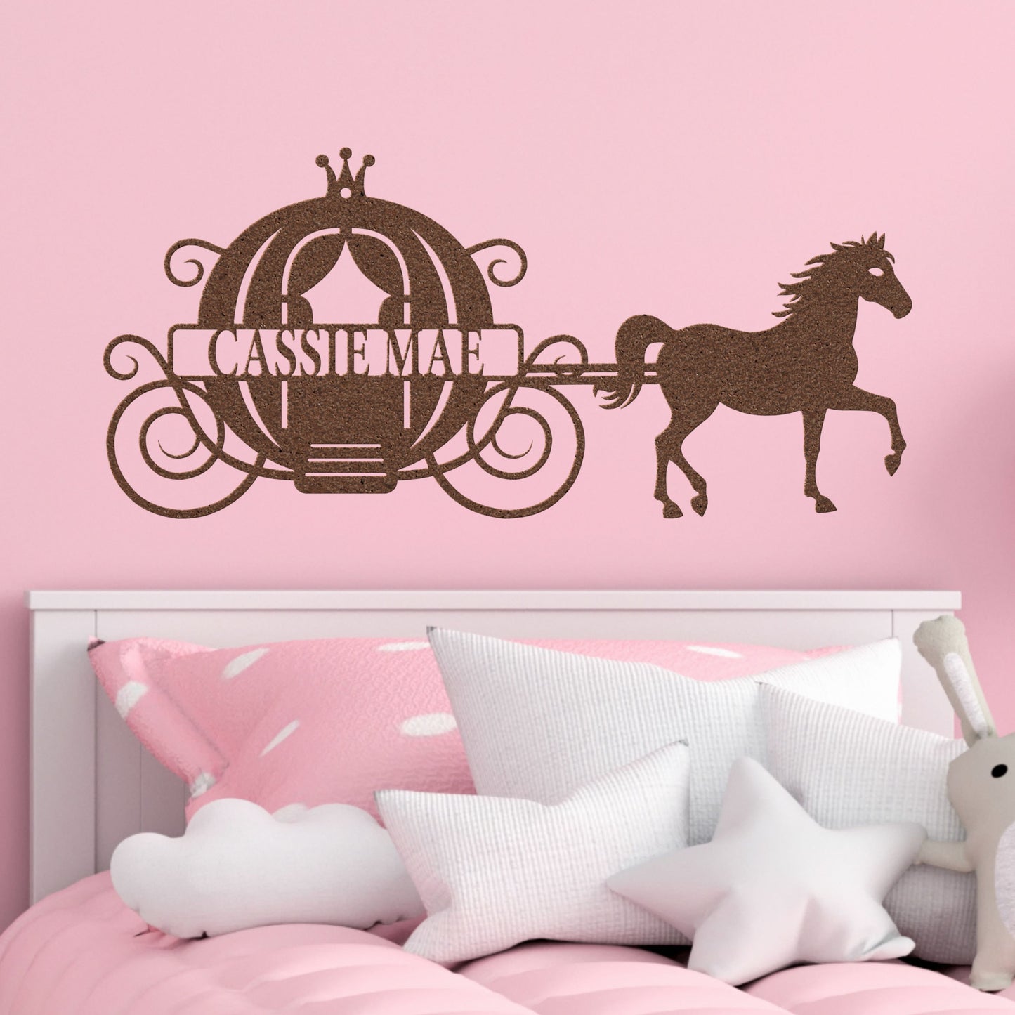Princess Carriage with Horse Metal Wall Art