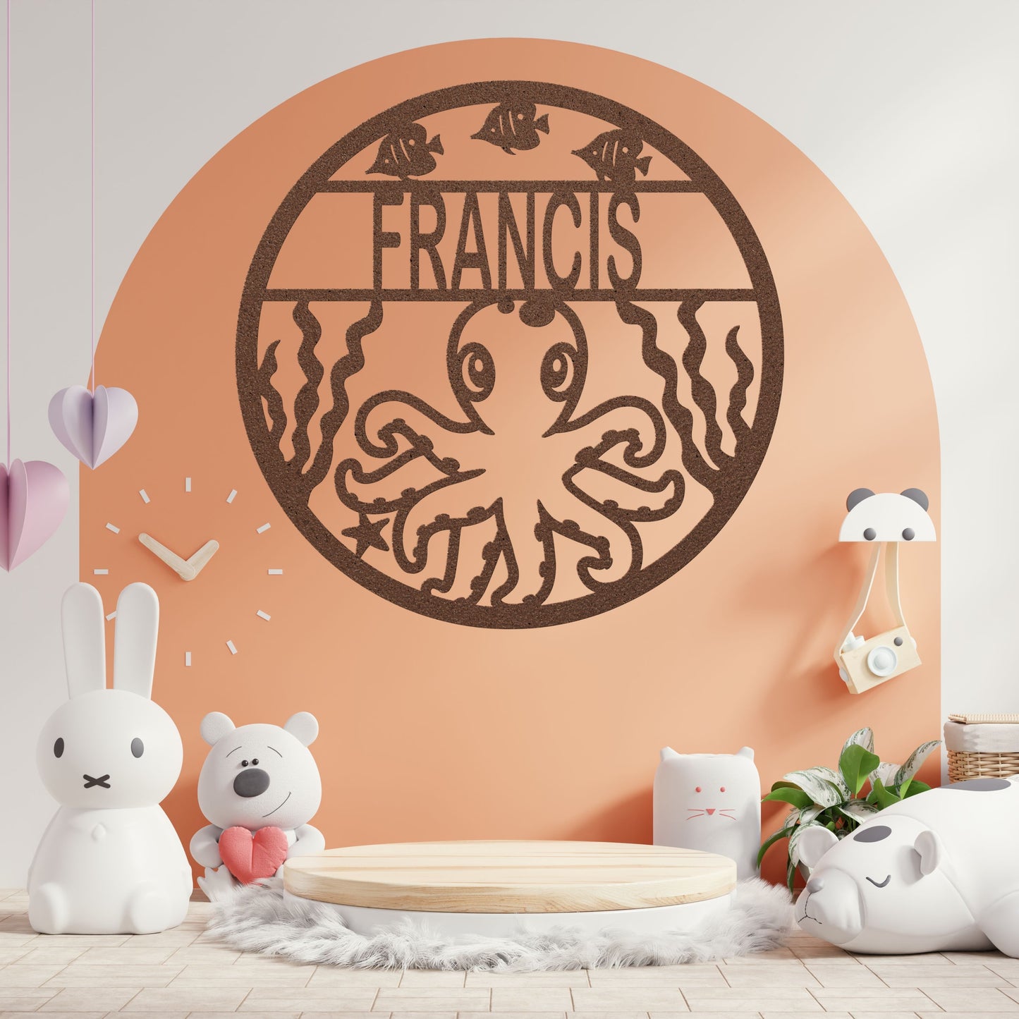 Ocean Animals Nursery Metal Decor - Octopus