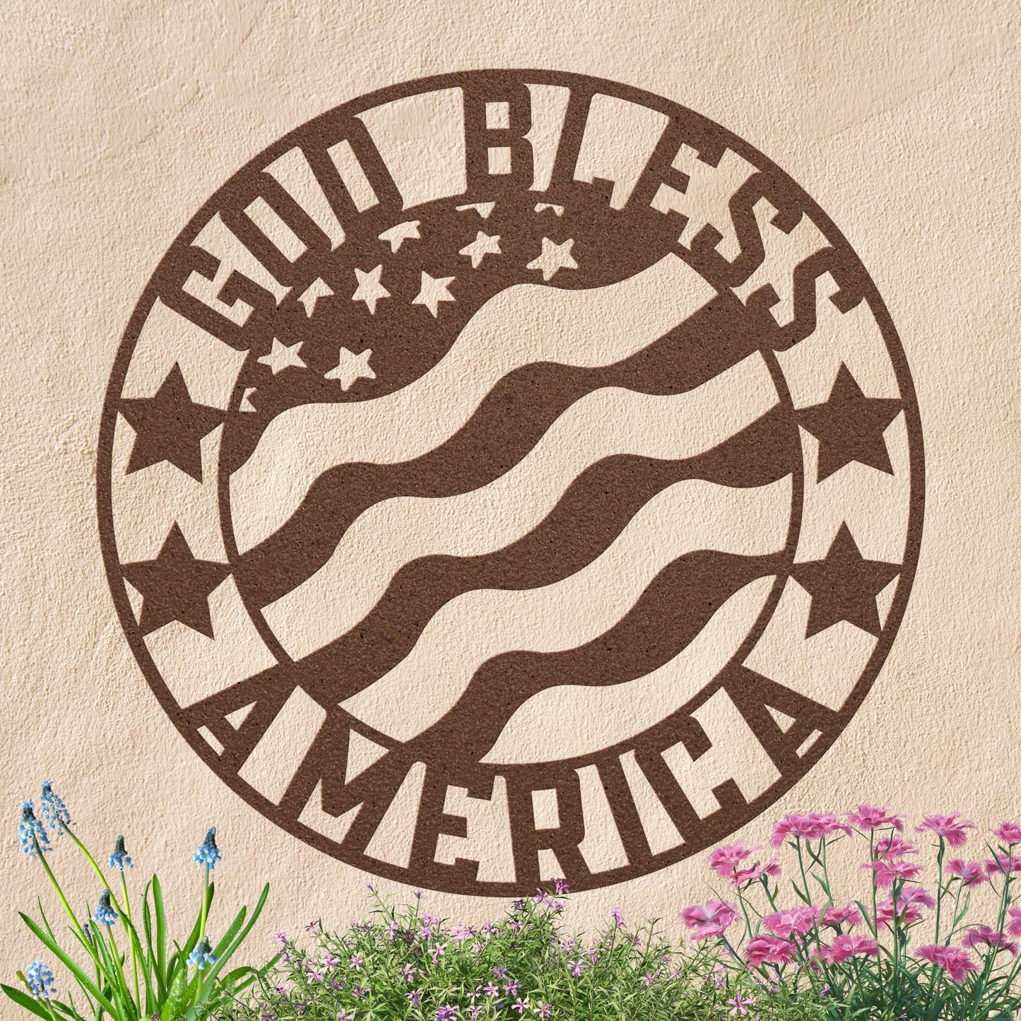 God Bless American Flag Metal Sign