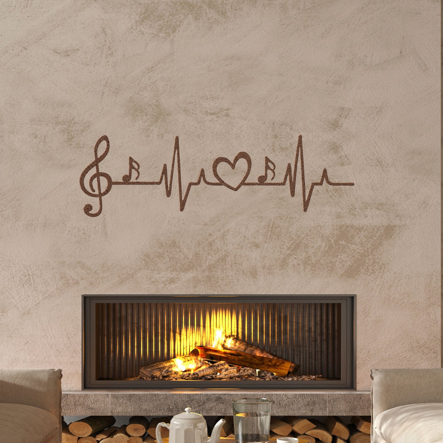 Heartbeat Music Note Wall