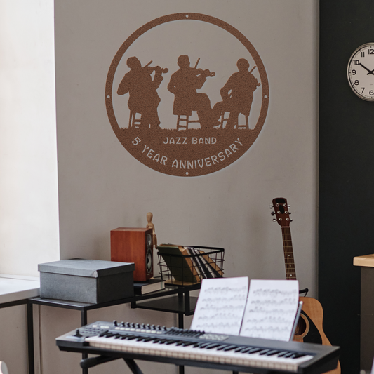 Anniversary Jazz Band Metal Sign