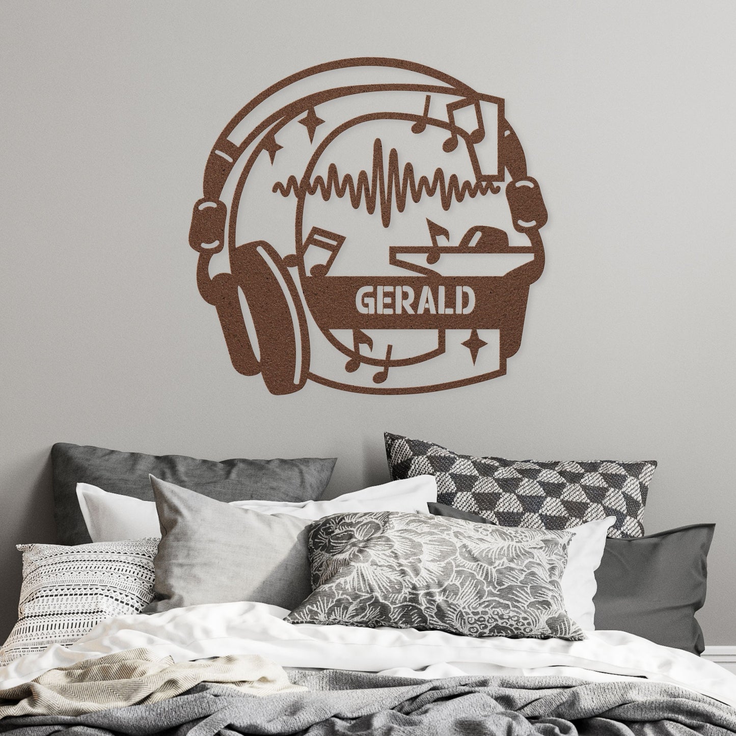 Personalized Headphones Monogram Letter G - Metal Sign