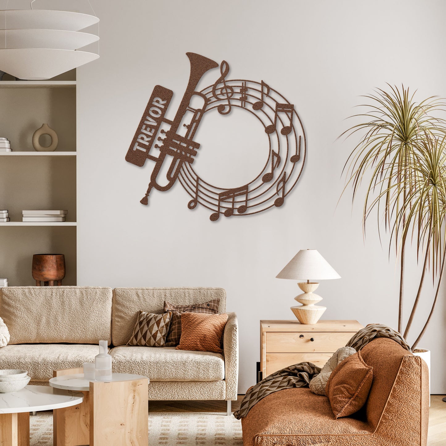 Musical Flute with Notes - Metal Sign