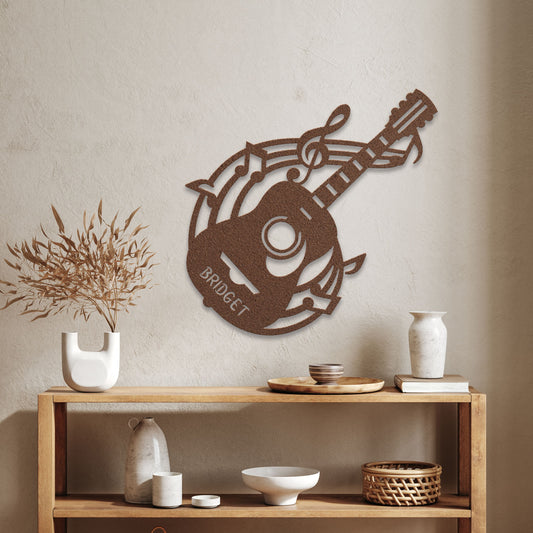 Personalized Musical Guitar - Metal Sign