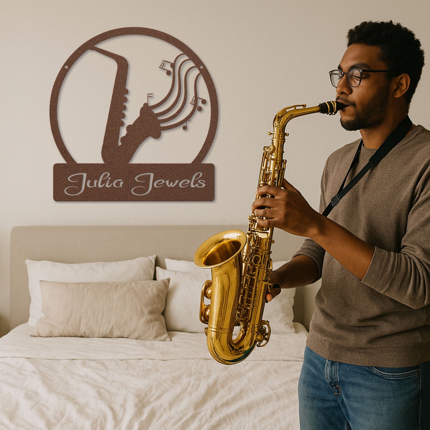 Musical Saxophone - Metal Sign