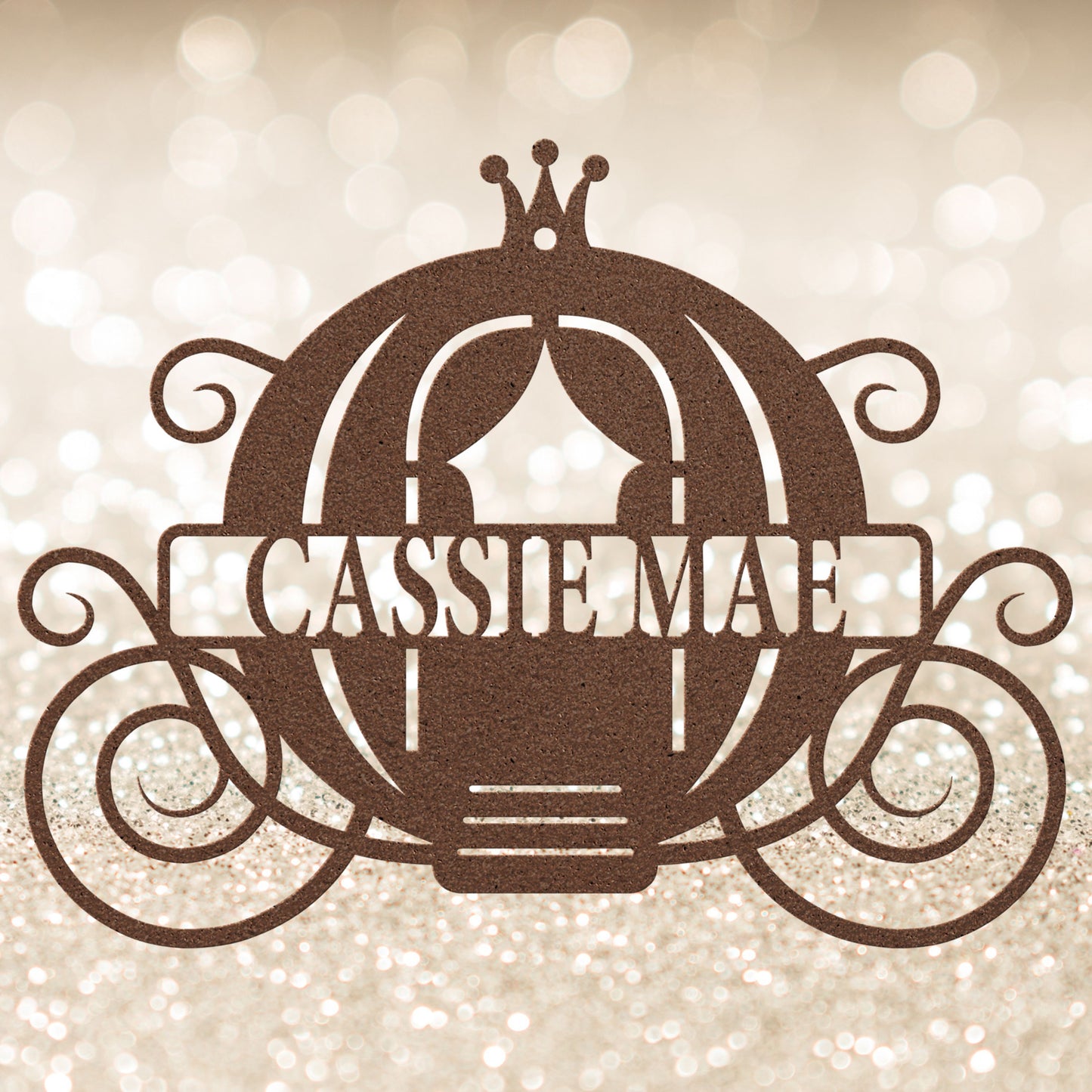 Princess Carriage Metal Wall Art - Personalized