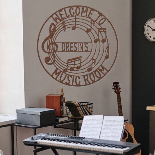 Welcome to My Music Room Metal Sign