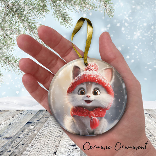 Cute Baby Kitten Animal Ceramic Ornament 153-02