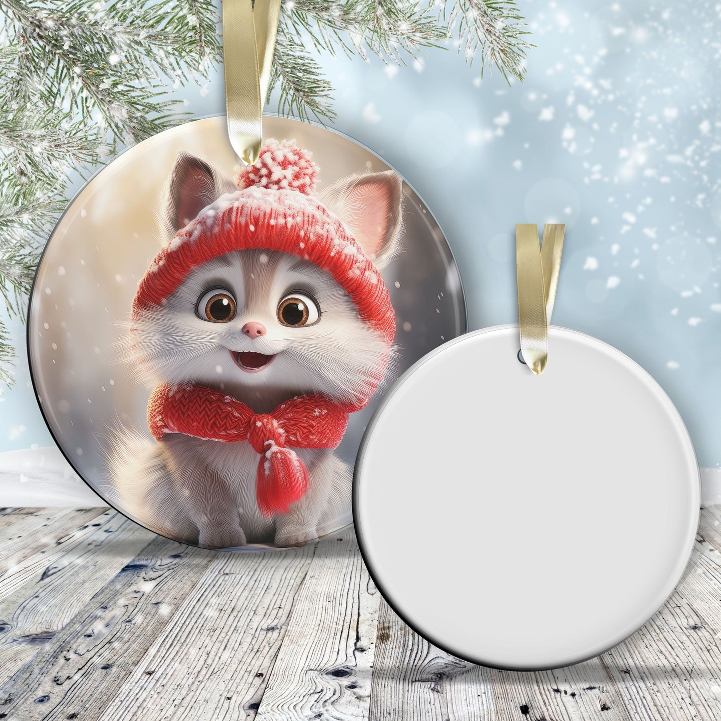 Cute Baby Kitten Animal Ceramic Ornament 153-02