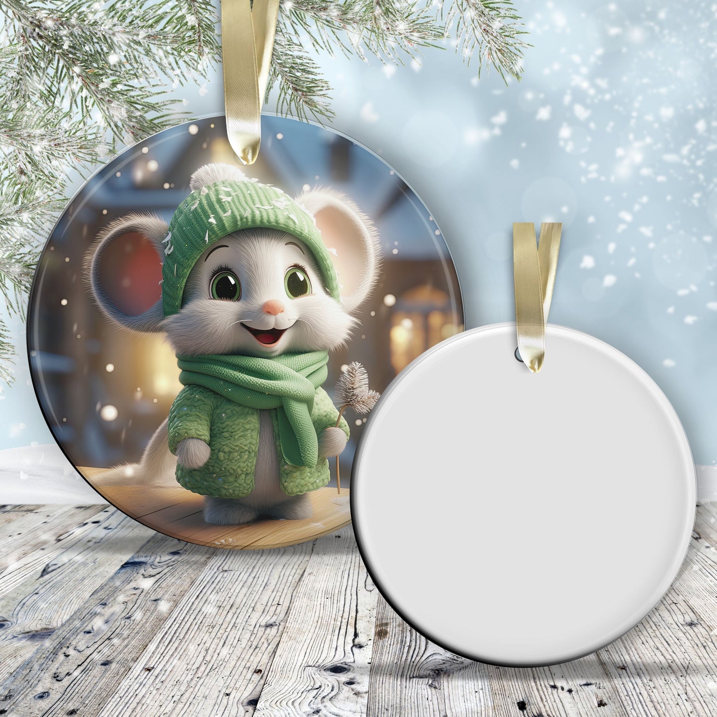 Cute Baby Mouse Animal Ceramic Ornament 153-03