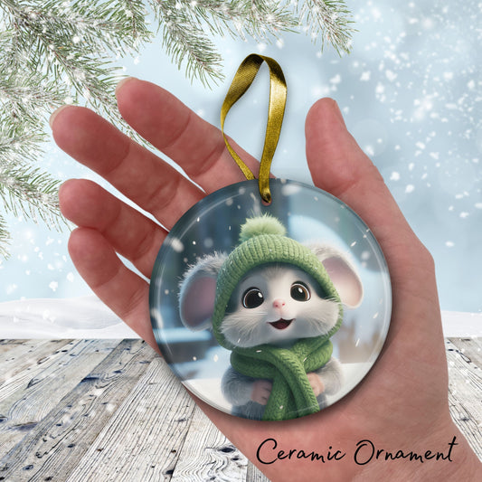 Cute Baby Mouse Animal Ceramic Ornament 153-04