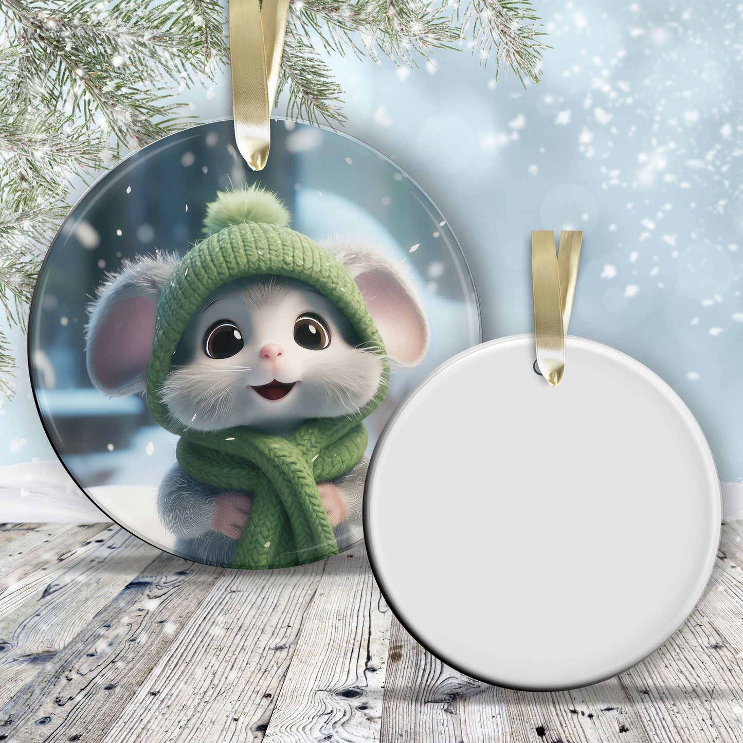 Cute Baby Mouse Animal Ceramic Ornament 153-04