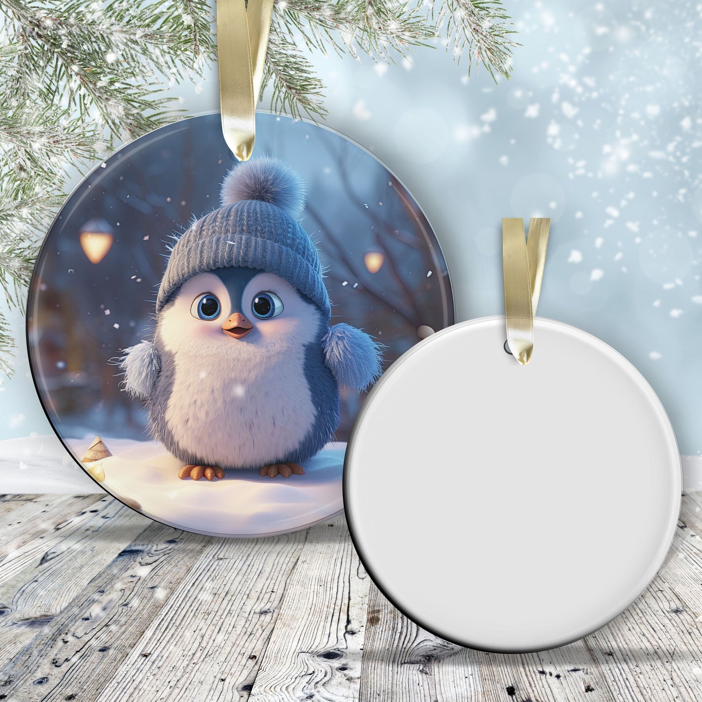 Cute Baby Penguin Animal Ceramic Ornament 153-05
