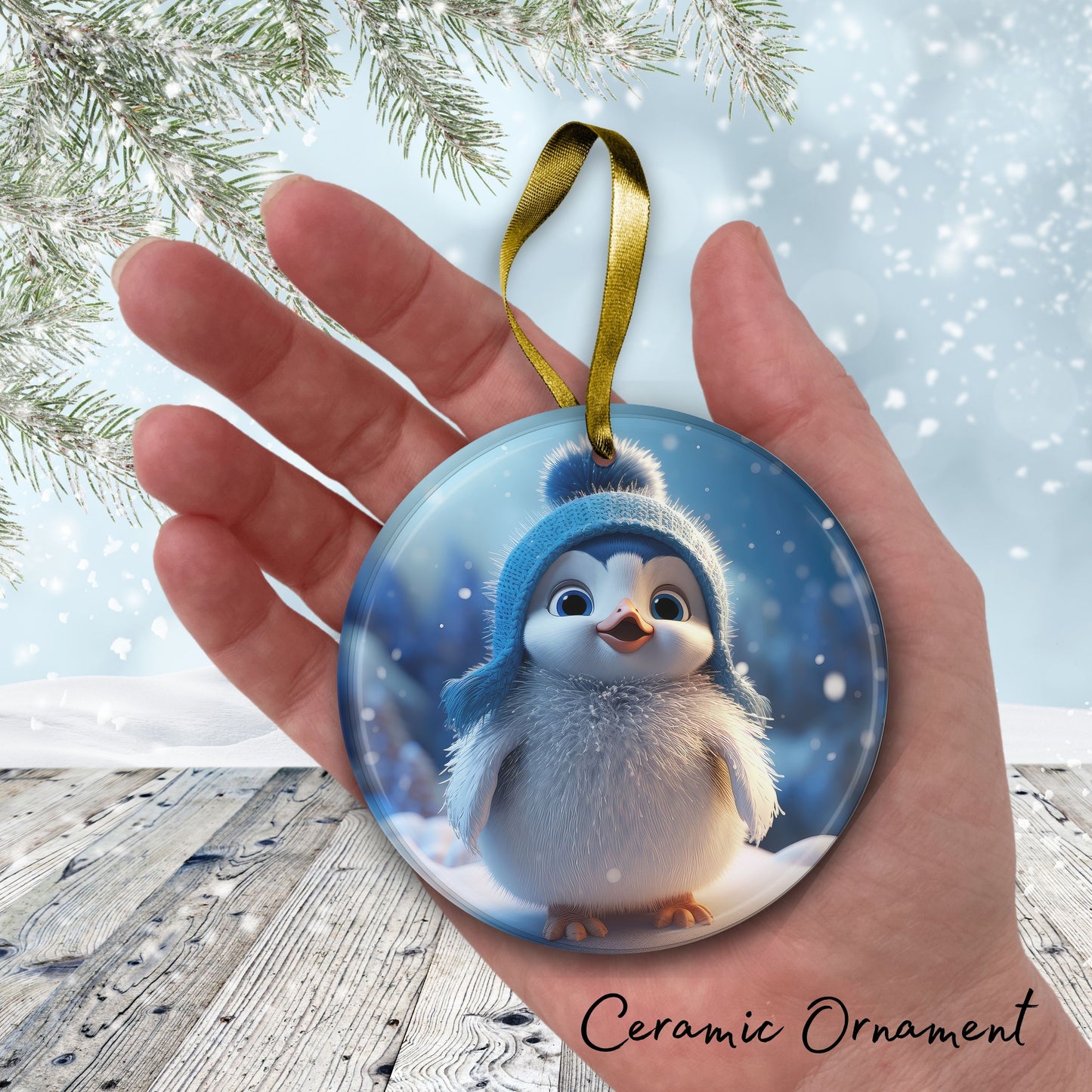 Cute Baby Penguin Animal Ceramic Ornament 153-06