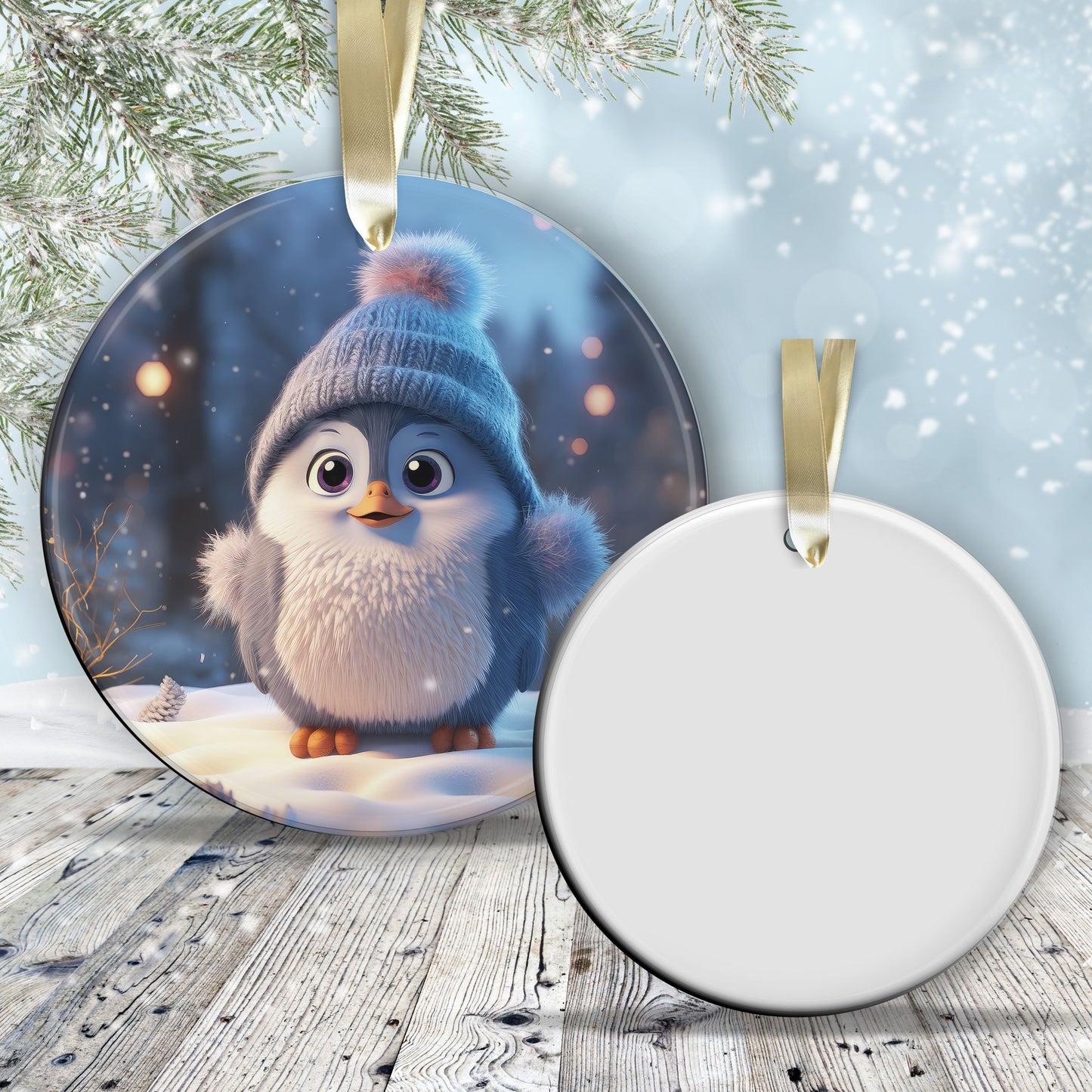 Cute Baby Penguin Animal Ceramic Ornament 153-07