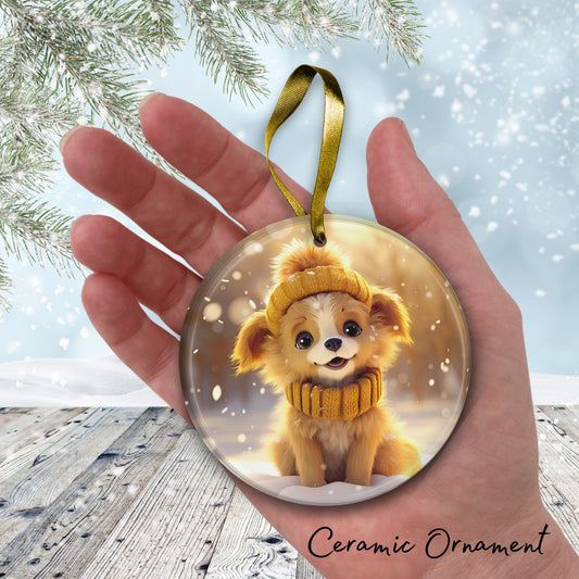 Cute Baby Puppy Animal Ceramic Ornament 153-08