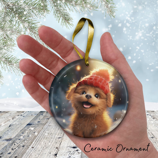 Cute Baby Puppy Animal Ceramic Ornament 153-09