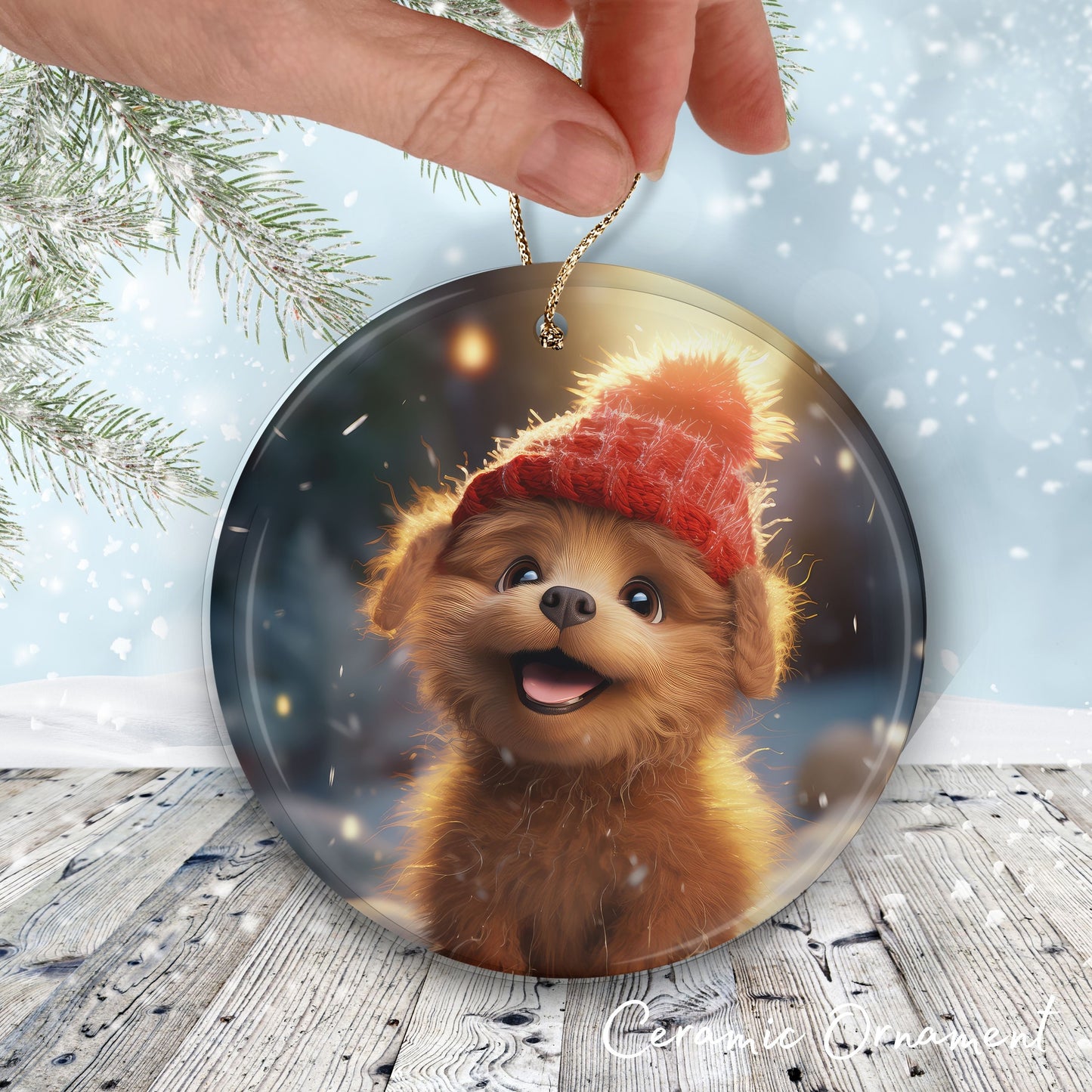 Cute Baby Puppy Animal Ceramic Ornament 153-09