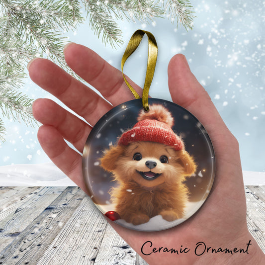 Cute Baby Puppy Animal Ceramic Ornament 153-10