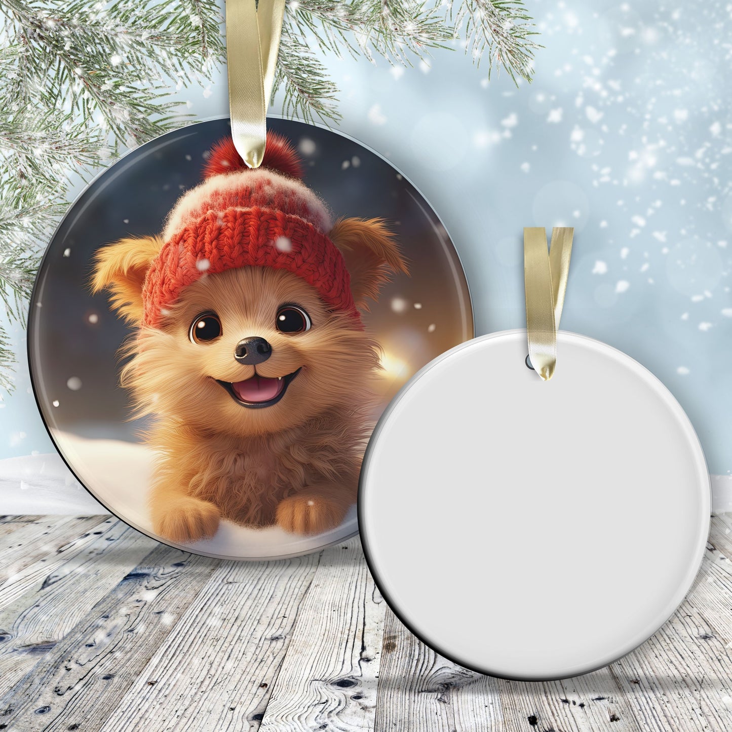 Cute Baby Puppy Animal Ceramic Ornament 153-11