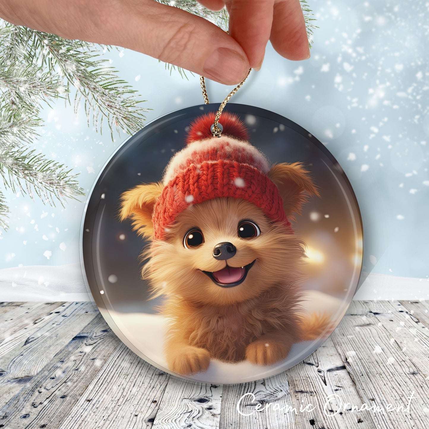 Cute Baby Puppy Animal Ceramic Ornament 153-11