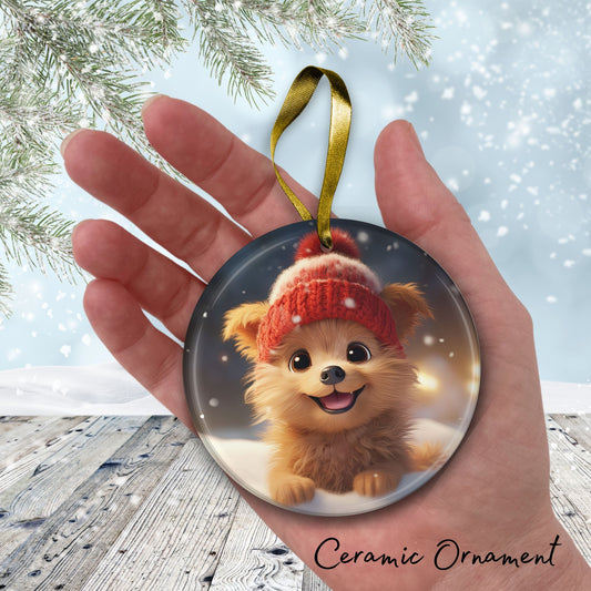 Cute Baby Puppy Animal Ceramic Ornament 153-11