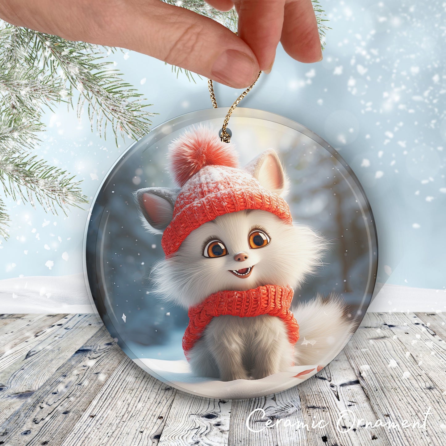 Cute Baby Kitty Animal Ceramic Ornament 153-14