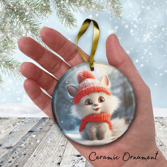 Cute Baby Kitty Animal Ceramic Ornament 153-14