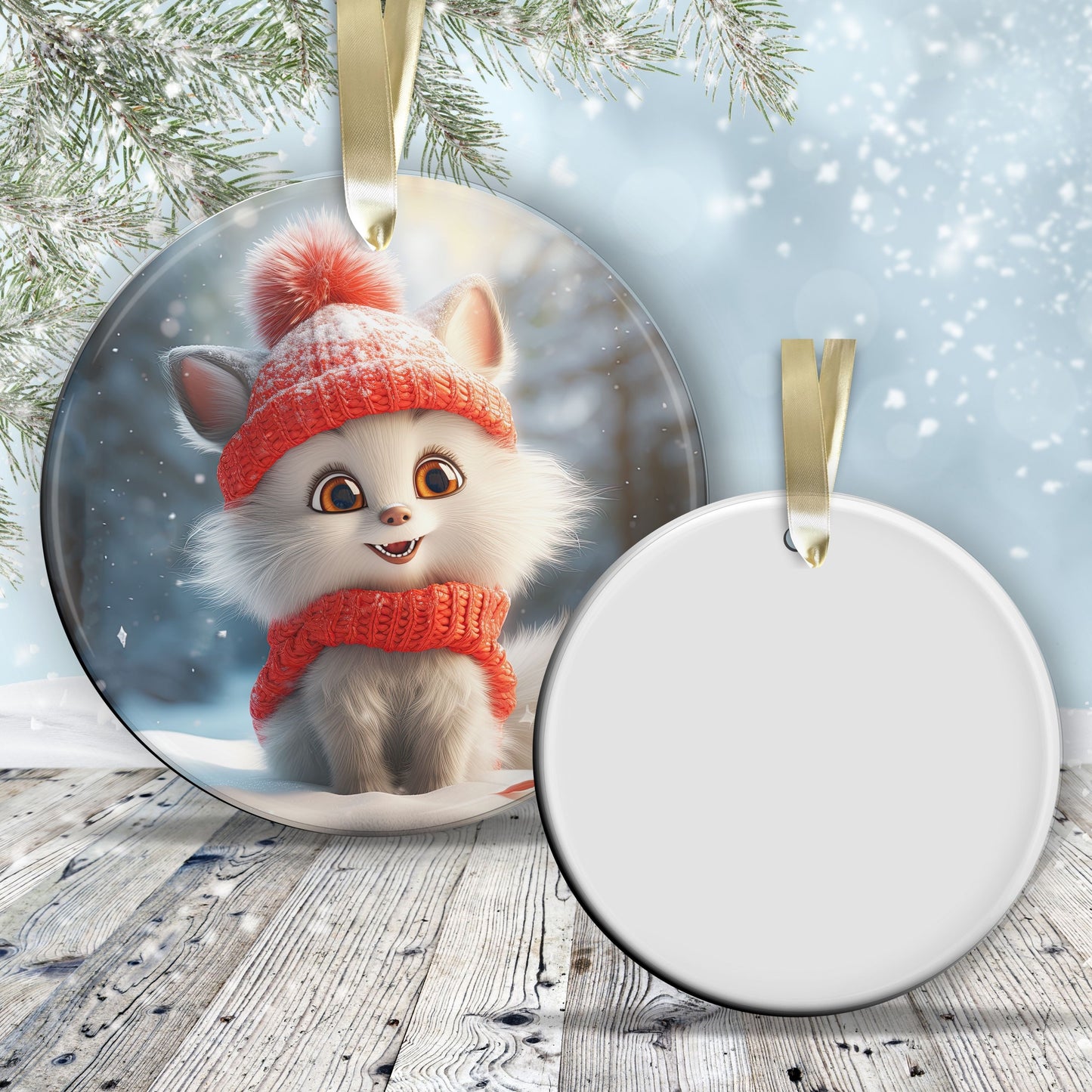 Cute Baby Kitty Animal Ceramic Ornament 153-14