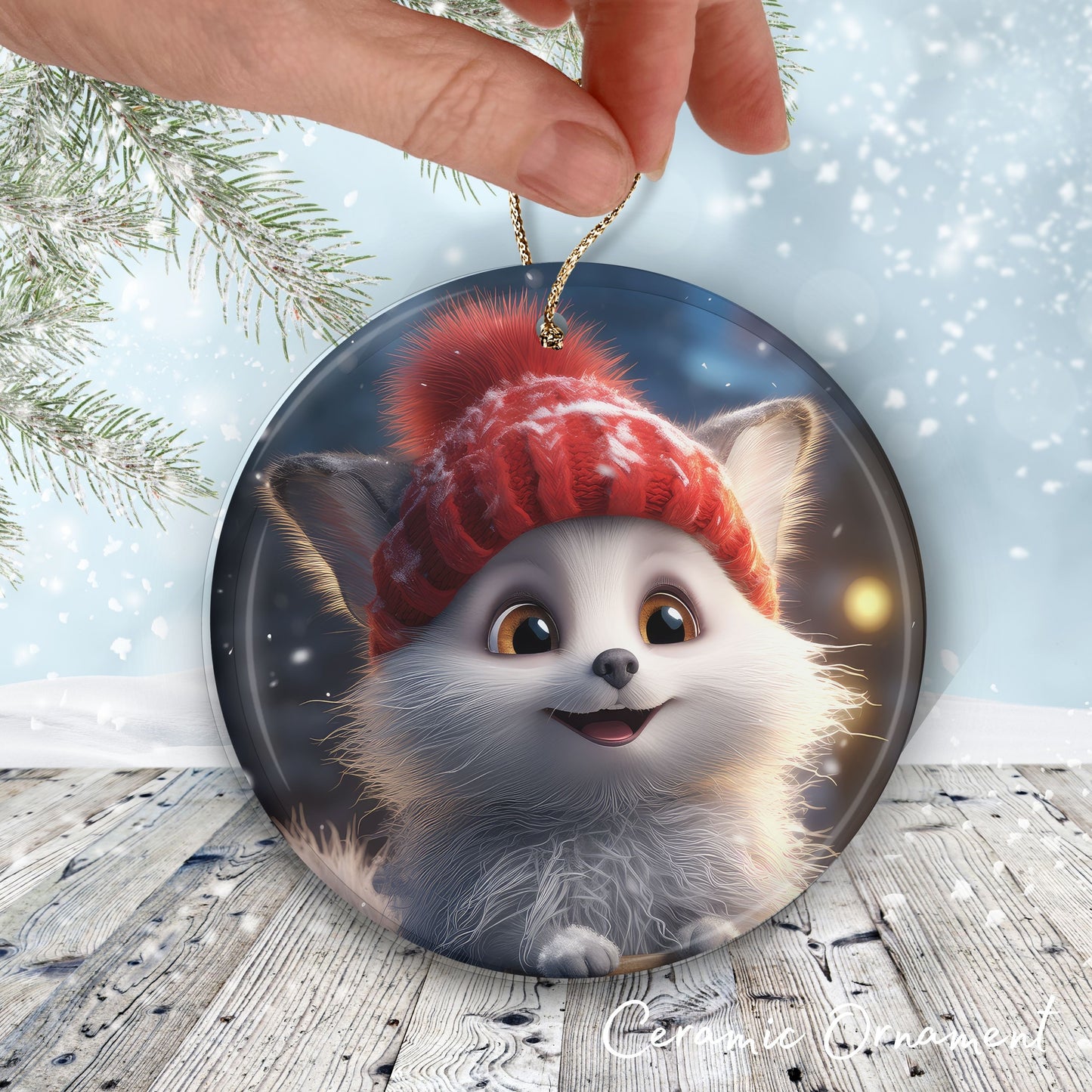 Cute Baby Kitty Animal Ceramic Ornament 153-15