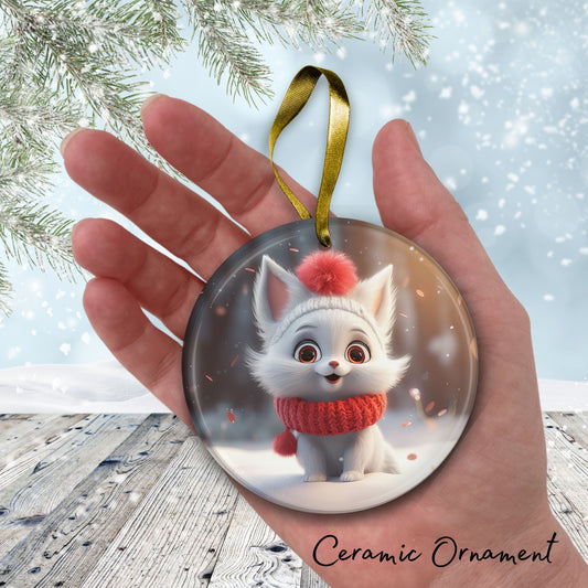 Cute Baby Kitty Animal Ceramic Ornament 153-16