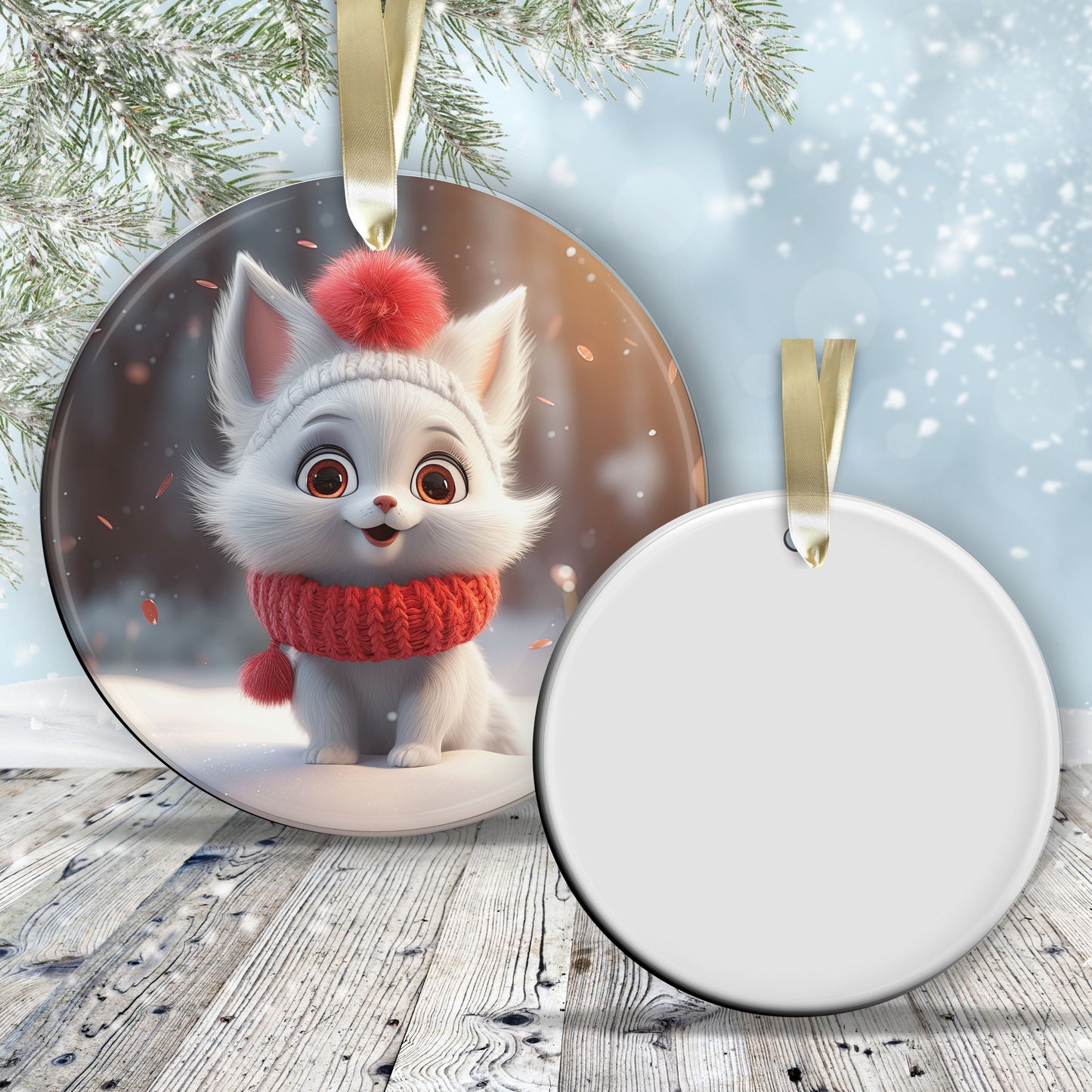 Cute Baby Kitty Animal Ceramic Ornament 153-16