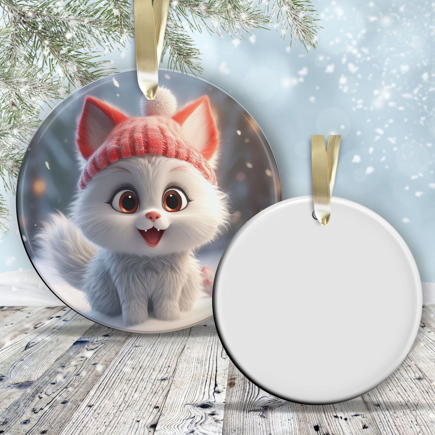 Cute Baby Kitty Animal Ceramic Ornament 153-17