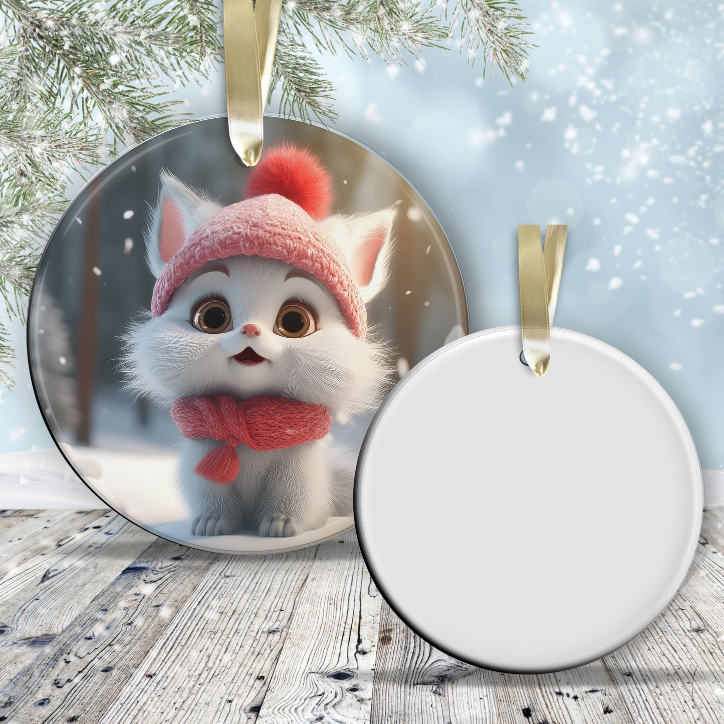 Cute Baby Kitty Animal Ceramic Ornament 153-18