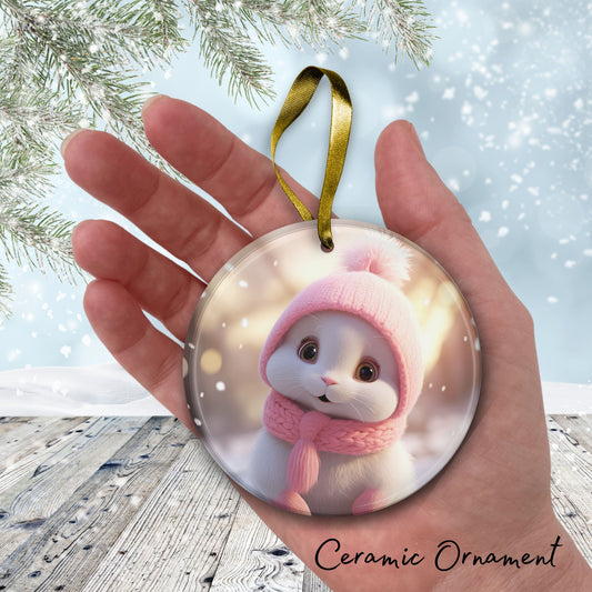 Cute Baby Bunny Animal Ceramic Ornament 153-23