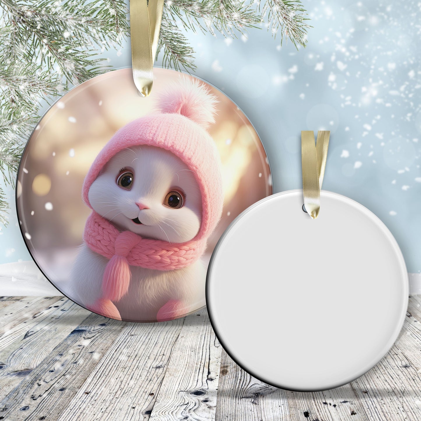 Cute Baby Bunny Animal Ceramic Ornament 153-23