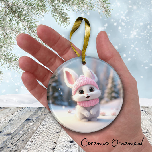 Cute Baby Bunny Animal Ceramic Ornament 153-24