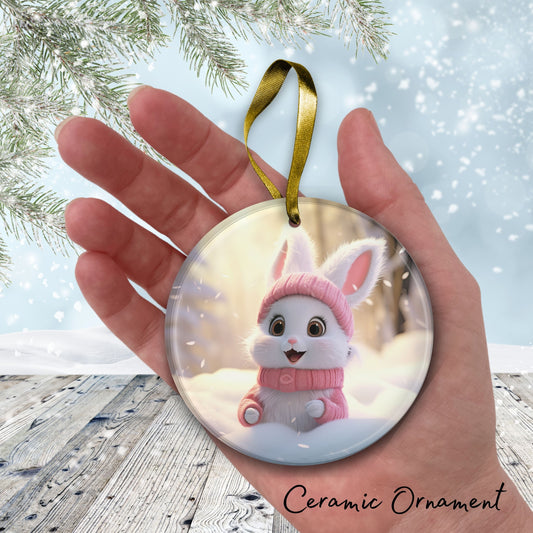 Cute Baby Bunny Animal Ceramic Ornament 153-25