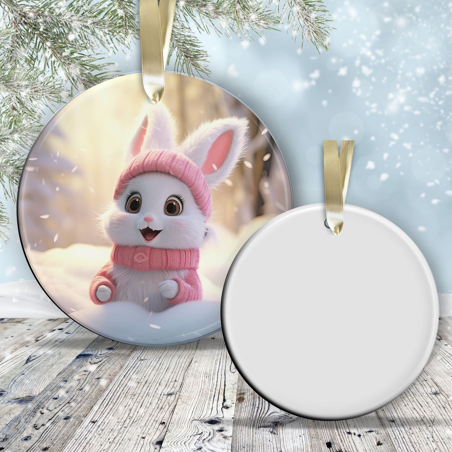 Cute Baby Bunny Animal Ceramic Ornament 153-25