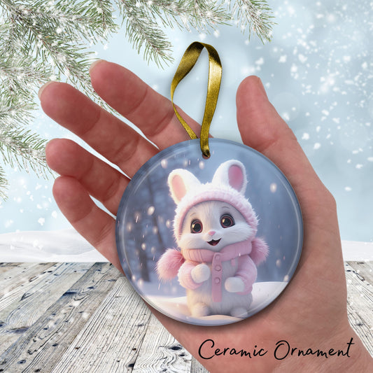 Cute Baby Bunny Animal Ceramic Ornament 153-26