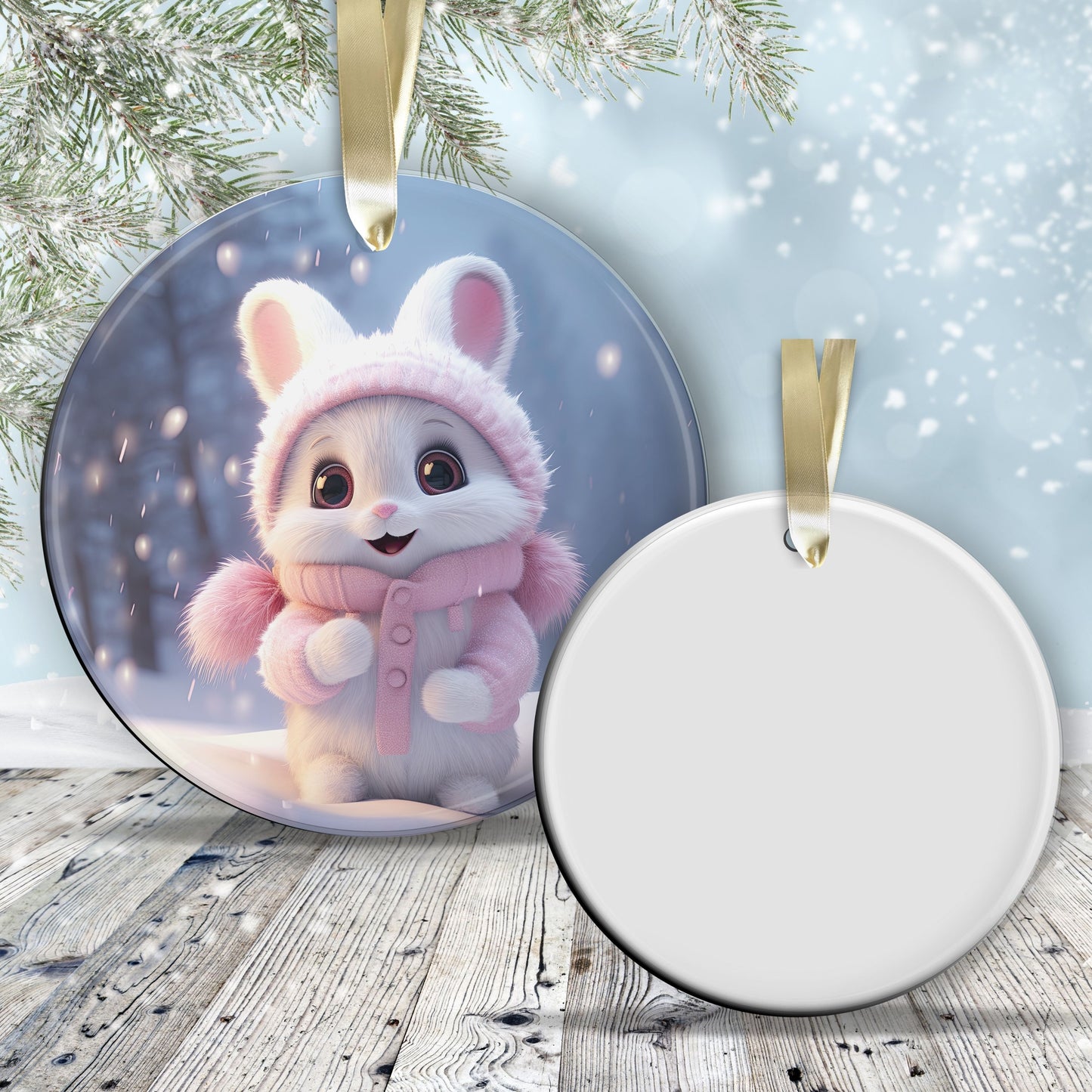Cute Baby Bunny Animal Ceramic Ornament 153-26