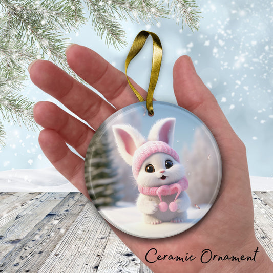 Cute Baby Bunny Animal Ceramic Ornament 153-27