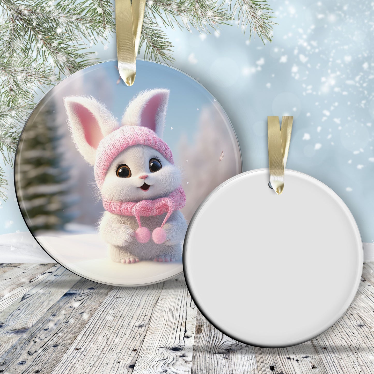 Cute Baby Bunny Animal Ceramic Ornament 153-27